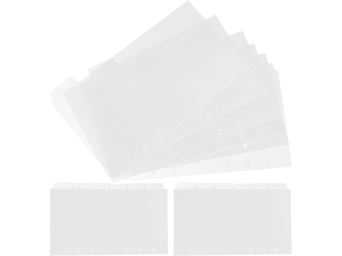 Divisórias Para Caderno Ciieeo A6, 6 Furos, Pvc Transparente, 18 Folhas 3 Pacotes, Abas Removíveis Para Fichário