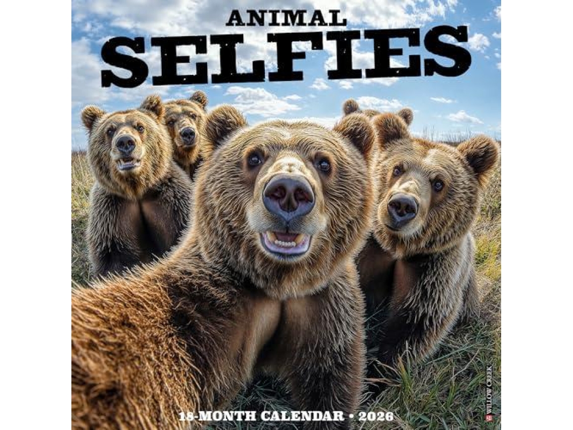 Livro Animal Selfies 2026 Wall Calendar de Willow Creek Press (Inglês)