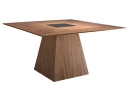 Mesa de Refeição ANGEL CERDÁ 1079 (Nogueira, Preto - 150 x 150 x 79 cm)