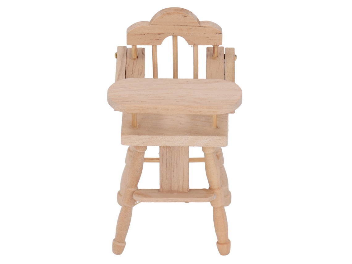 Mali cadeira de Jantar Infantil Miniatura 1/12 para Casinha de Bonecas de Betula Dobravel