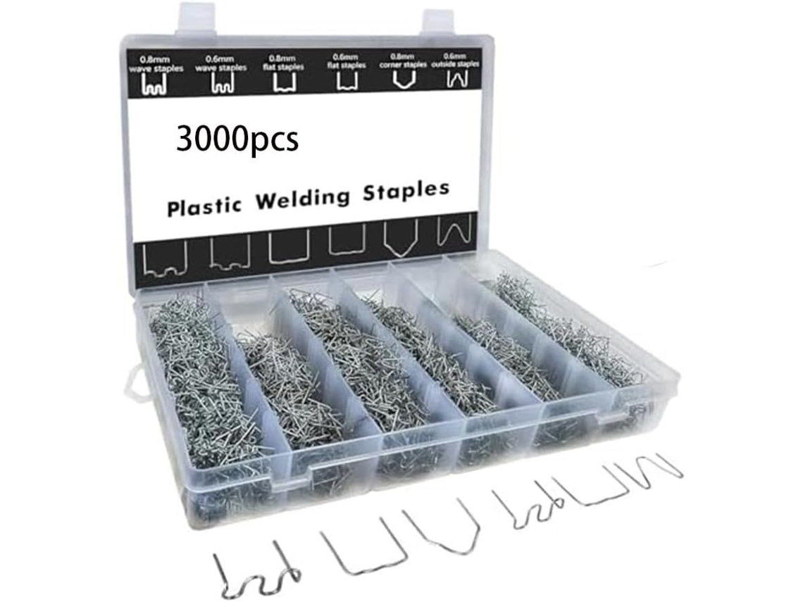 Kit De Reparo Para-choques Carro Com 3000 Grampos Termocolantes 0,6