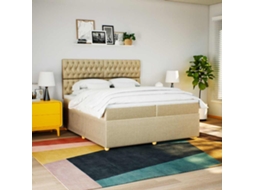 Vidaxl Cama Com Molas/colchão 200x200 Cm Tecido Cor Creme