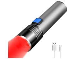 Lanterna Led de Luz Vermelha BISBISOUS Mini Luz Vermelha de Bolso 3 Modos de Observação Noturna com Zoom Astronomia Preto VIGA EUROPE