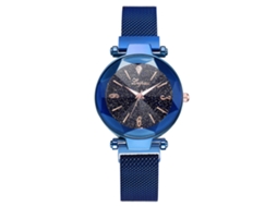 Relógio de Pulso Feminino Simples Casual de Liga com Movimento Quartzo Azul