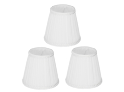Rebe-3pcs Lámpara Tela E14 Clipon Moderna Funda Lámpara Mesa Techo Candelabro Blanco