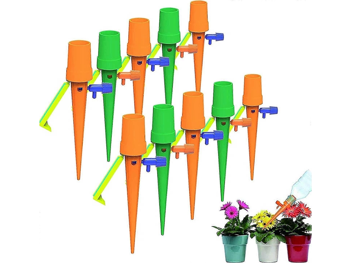 Botella de goteo, sistema de irrigação automática, 10 peças, com válvulas de controle para plantas | S/MARCA