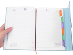 Agenda Topbathy 2026 A5 em Couro Pu com Divisórias Mensais, Bloco de Notas Portátil, Design Elegante e Minimal