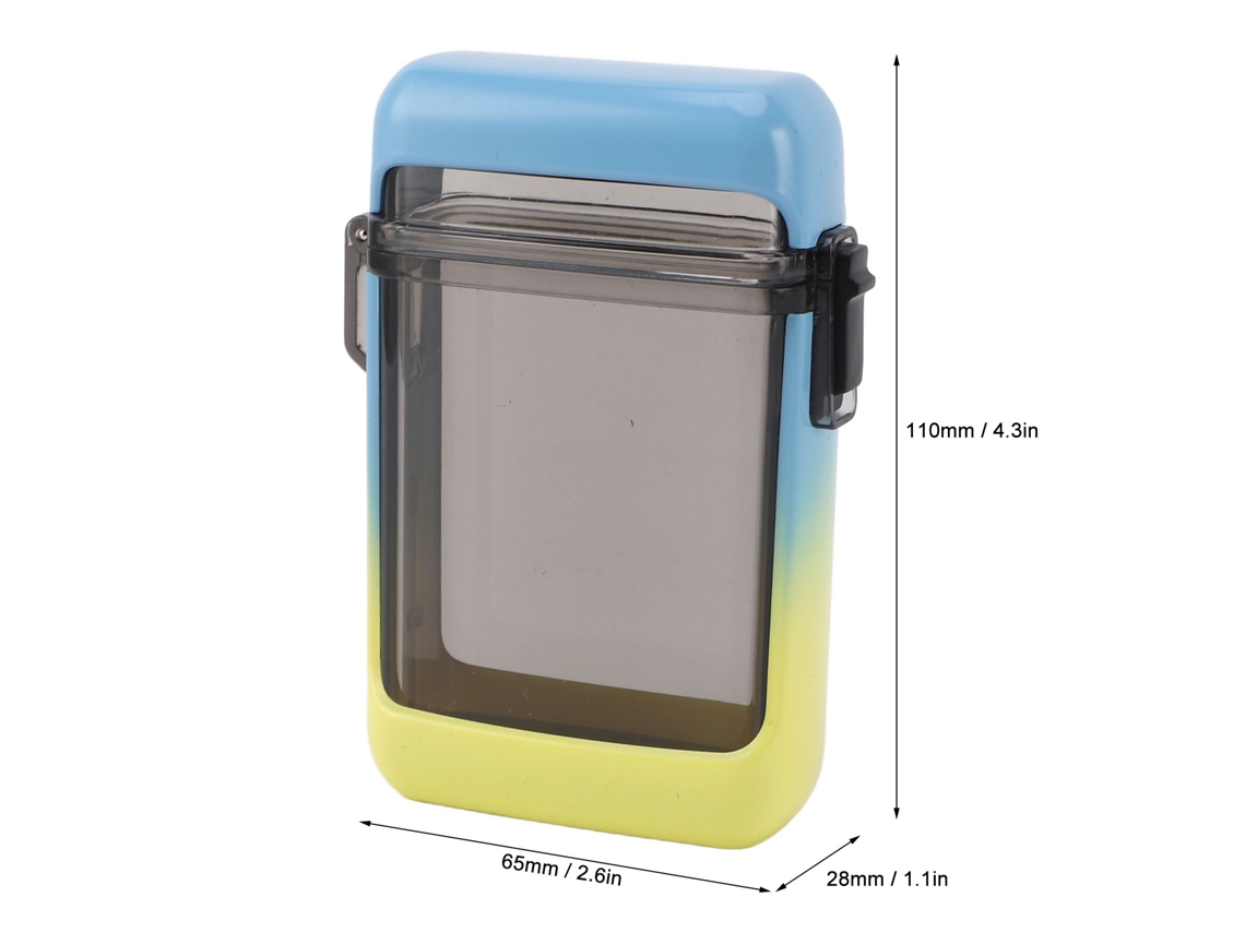 Cigarette Case Plastic Cigarette Box Holder Waterproof Transparent Blue Yellow Eoocoo