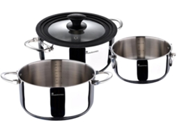 Bateria de Cozinha Masterpro Foodies Aço Inoxidável 4 Pcs