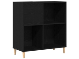 Armário para Discos de Vinil Carvalho Preto 84,5x38x89 cm MAISON EXCLUSIVE