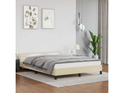 Estrutura Cama C/ Cabeceira Sem Colchão 140x200 Cm Creme