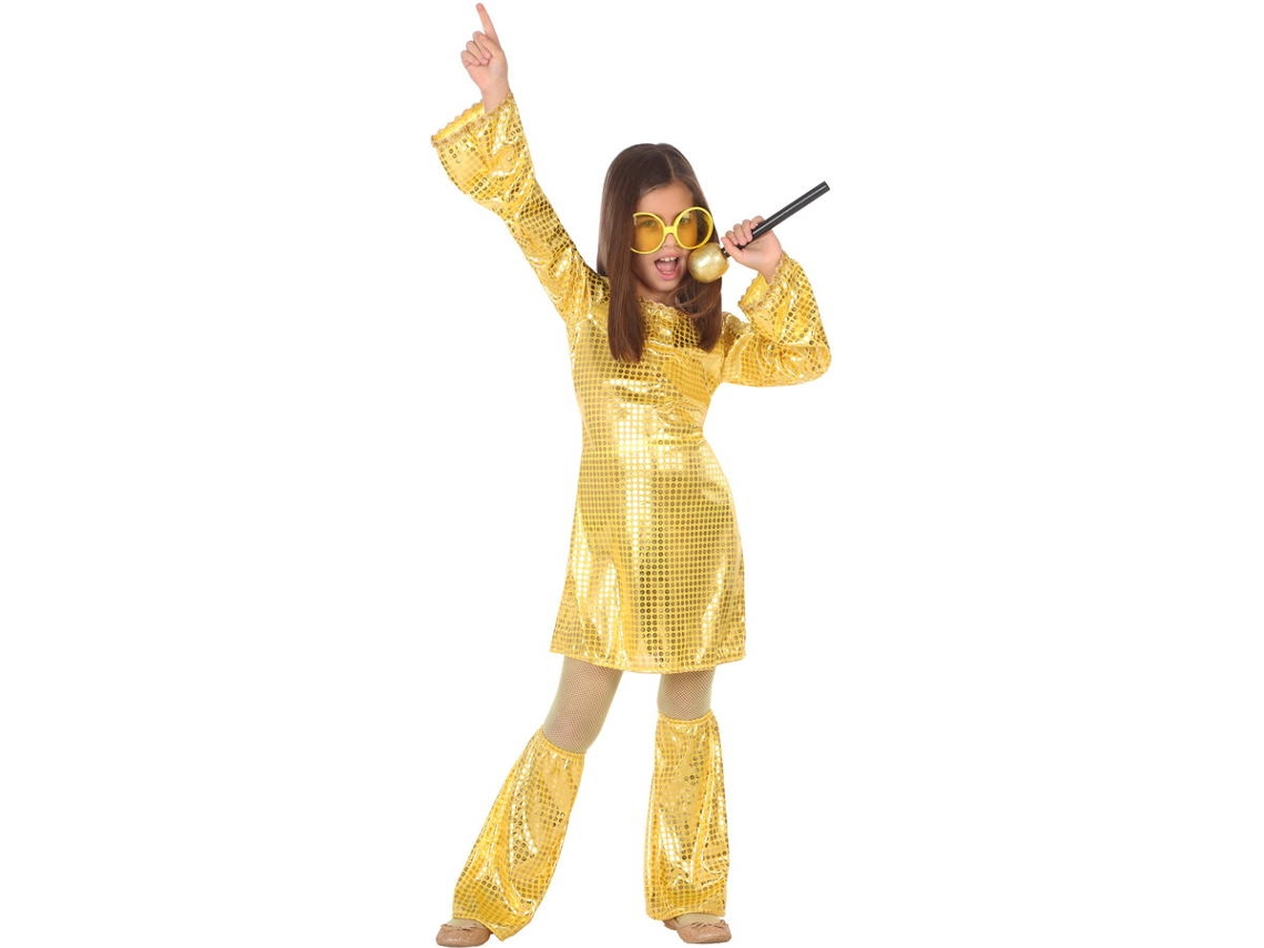 Fato de Menina DISFRAZZES Disco Dourado Infantil (Tam: 7 a 9 anos)