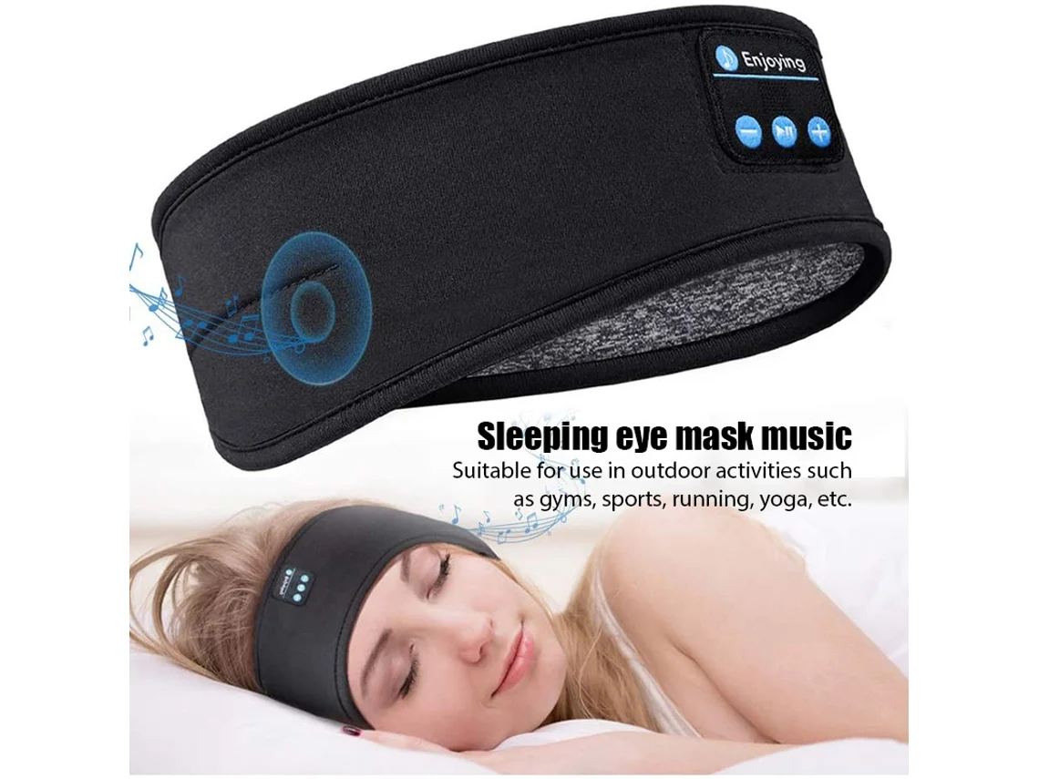 Auriculares Bluetooth Esportes Dormir Bandana Elástico Sem Fio Fones Música Máscara Olho Sem Fio Bluetooth Headset Bandana*