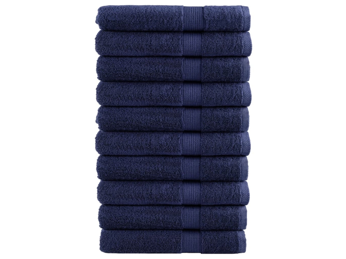 Toalhas de Sauna Premium Solund, 10 Unidades, Azul Marinho, 80x200cm, 600gsm BRILVIBERA