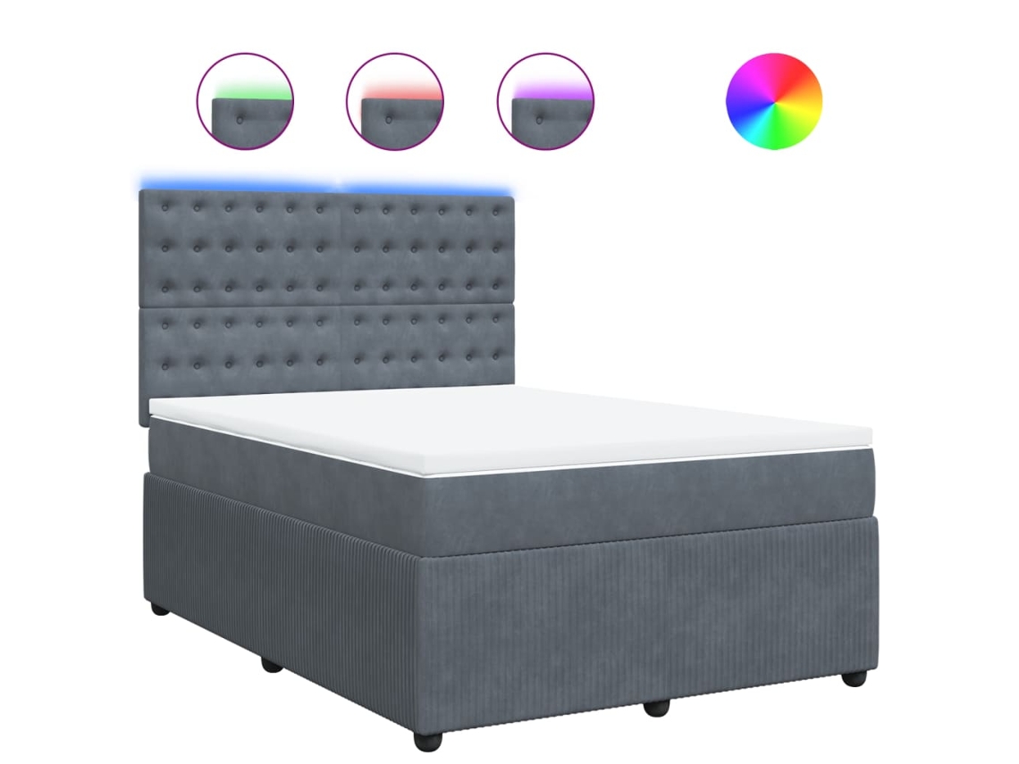 Box Spring Bed, Box Spring Beds Vidaxl Cinzeto Veludo (160 X 200 Cm)