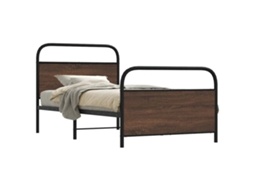 Vidaxl Estrutura Cama S/ Colchão Derivados Madeira Carvalho Castanho