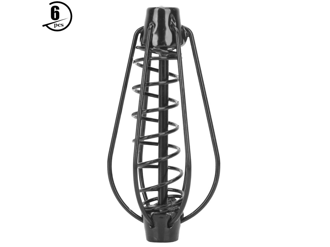 Cesto de Isca de Pesca Metálica Portátil Preto 25g 6pcs