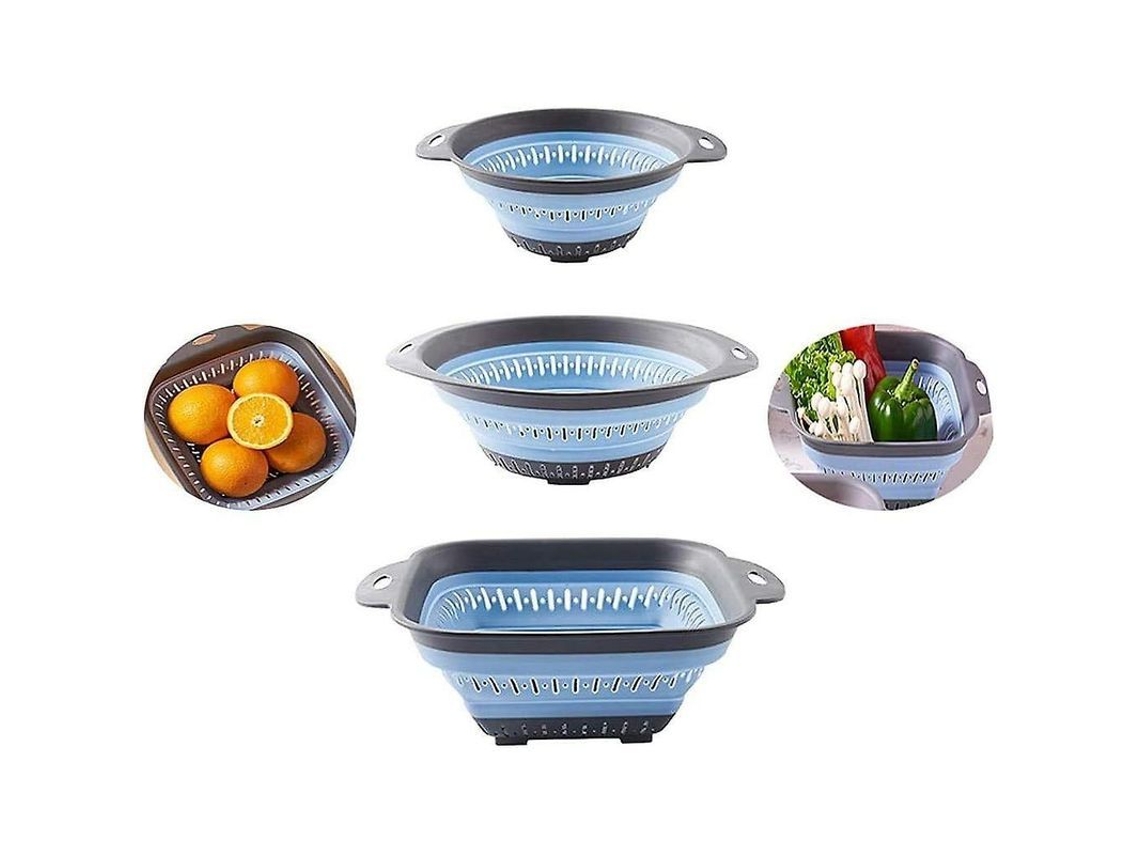 Colador Plegable De Silicona Sin Bpa Con Asas De Plástico Resistente Para Cocina