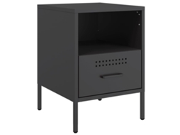 Bedside Cabinet, Bedside Cabinets Vidaxl Preto Aço (n/a)