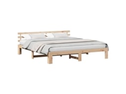 Estrutura da Cama com Cabeceira Natural 200 X 200 Cm MAISON EXCLUSIVE