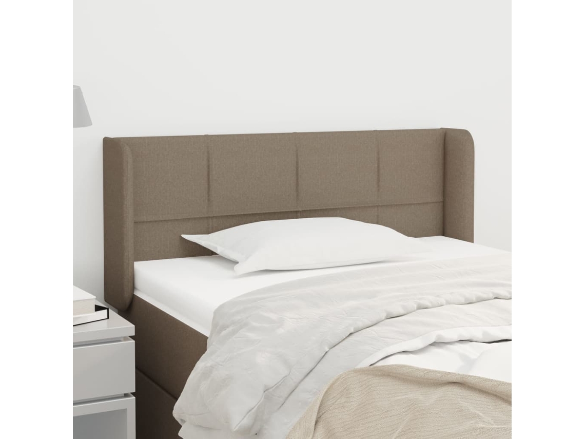 Vidaxl Cabeceira Cama Abas Tecido 83x16x78/88 Cm Cinzento-acastanhado