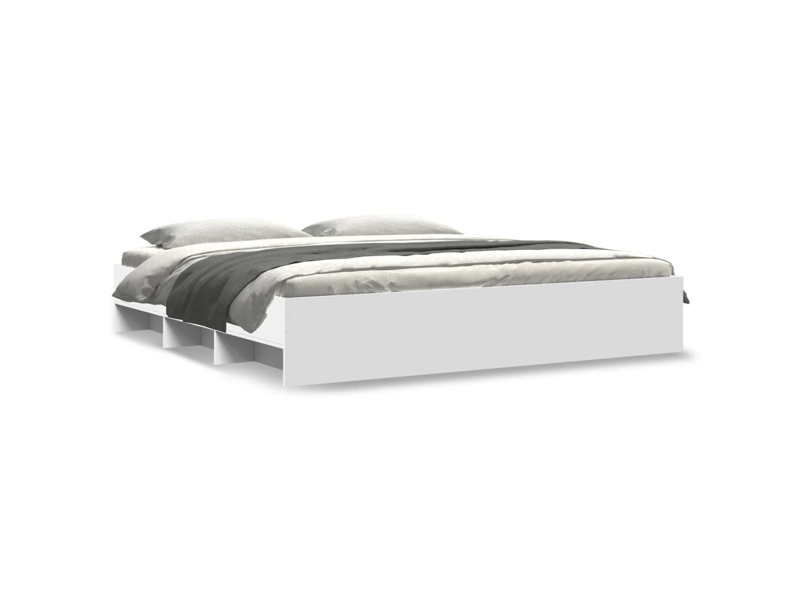 Bed Frame, Bed Frames Vidaxl Branco Madeira Processada (200 X 200 Cm)