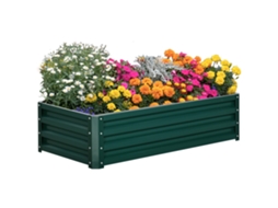 Jardim Quadrado Retangular, Chapa de Aço Ondulado, 120x60x30 cm, Verde Escuro Envio Rápido