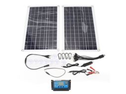 Kit de Energia Solar 18w Painel Policristalino com Controlador 100a Saída Usb Type C Dc para Rvs Off Grid