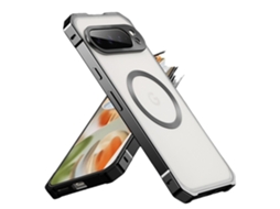 Capa Para Celular Google Com Estrutura Metálica Magnética E Revestimento Protetor Fosco.preto Titânio com Fecho Magnético, Pixel 10/10 Pro