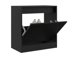 Vidaxl Sapateira 60x34x63,5 Cm Derivados De Madeira Preto