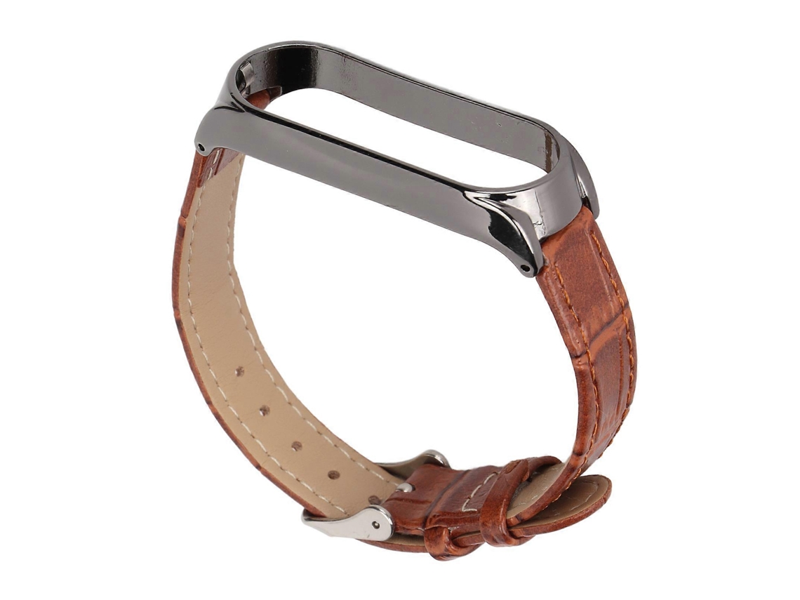 Pulseiras De Couro De Substituição Para Xiaomi Mi Band 6 E 5 Nfc Com Padrão De Bambu. Olysi Shop