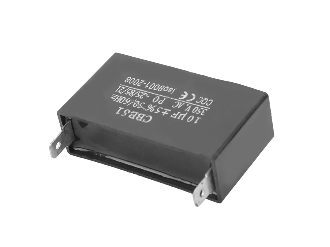Capacitor de partida do motor do ventilador Cbb61, 350 V CA, 10±5μF, 50/60 Hz, plástico