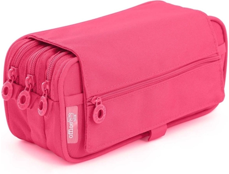 Estojo Escolar OFFICEBOX Escolar (Poliéster - 22 x 11 x 9 cm - Rosa)