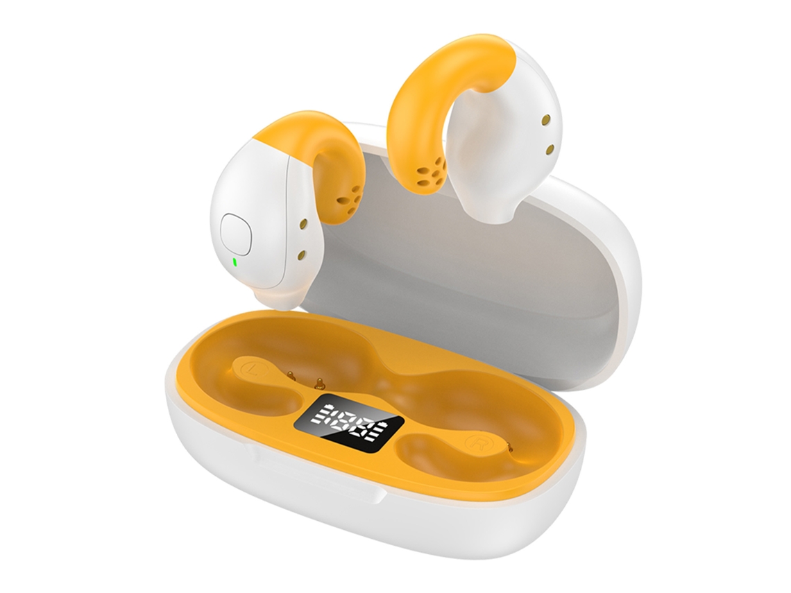 Auriculares Bluetooth Sem Fio Condução Óssea Clipe de Orelha Não na