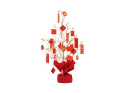 Laxiscreed Árvore De Ouro Golden Branch Tree 50cm Decoração De Ano Novo E Árvore Da Sorte Com Envelopes Vermelhos
