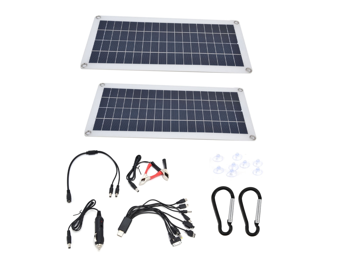 Kit Carregador Painel Solar 2x10w Silício Monocristalino Usb Primerox
