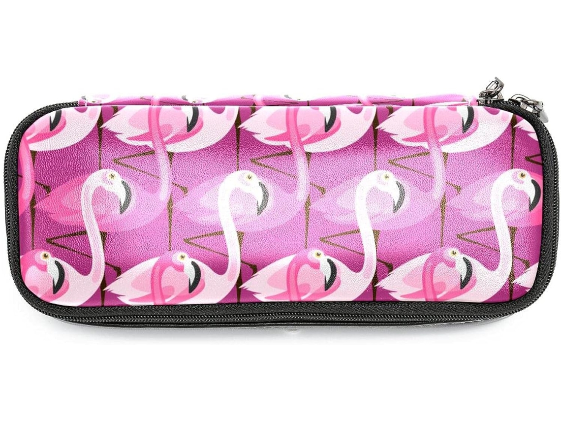 Estojo Grande Com Estampa De Flamingo Rosa, Organizador De Canetas, Nécessaire, Mochila Escolar E Pasta Escritório