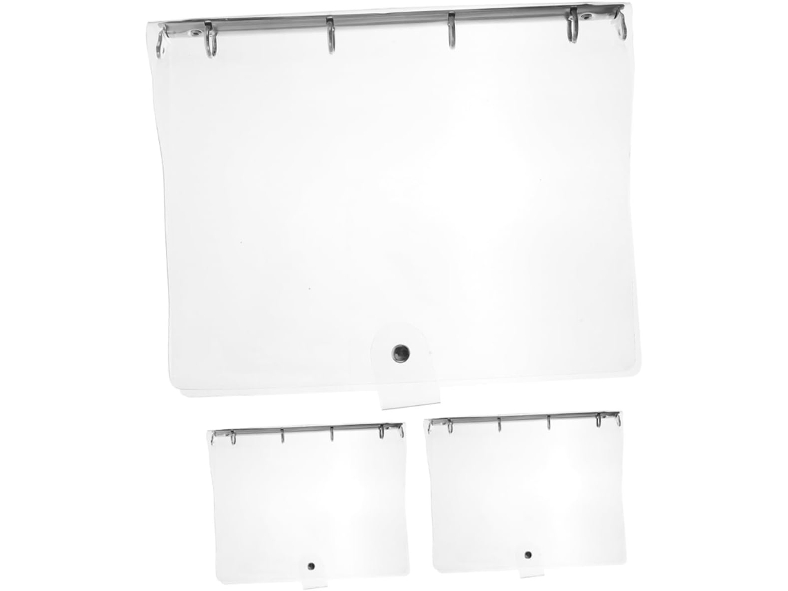 Pasta Transparente A4 Com 4 Argolas, Organizador De Documentos Em Plástico, Conjunto De 3 Peças, Par Gokoco