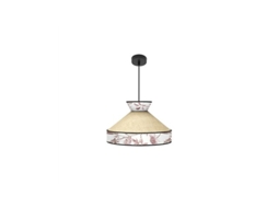 Luminária Pendente Constantinopla, Ø40cm, Altura Regulável, 1xe27 , Bege E Vermelho Fabrilamp (lâmpada Não Incluída)