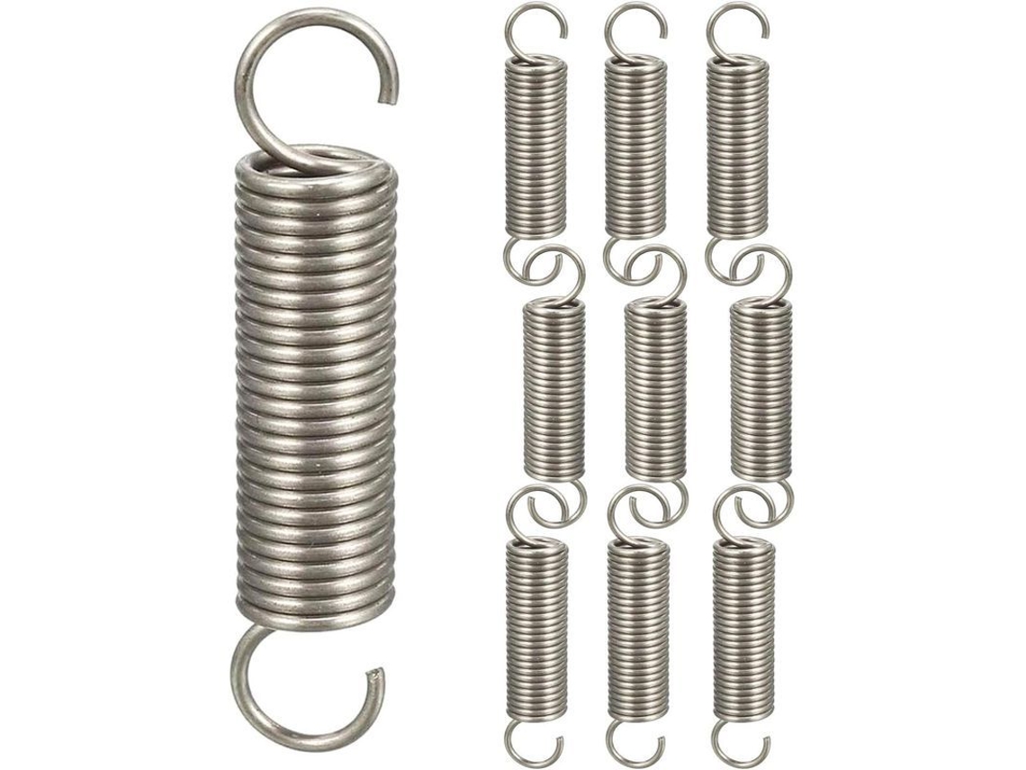 10 Peças Molas De Tensão De Dobro Gancho Galvanizado 1.2x11x45mm