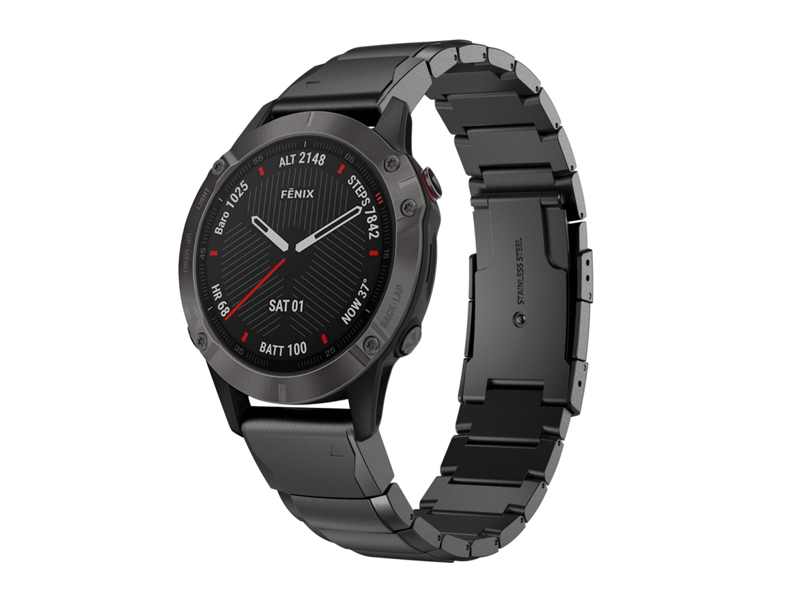 Bracelete de Smartwatch para Garmin Fenix 6X 26mm de aço inoxidável com concha de tartaruga (preta)