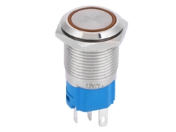 Chave De Pressão Led 16mm Auto-reset 1no 1nc 5pin 5v Amarela Para Modificação De Carro