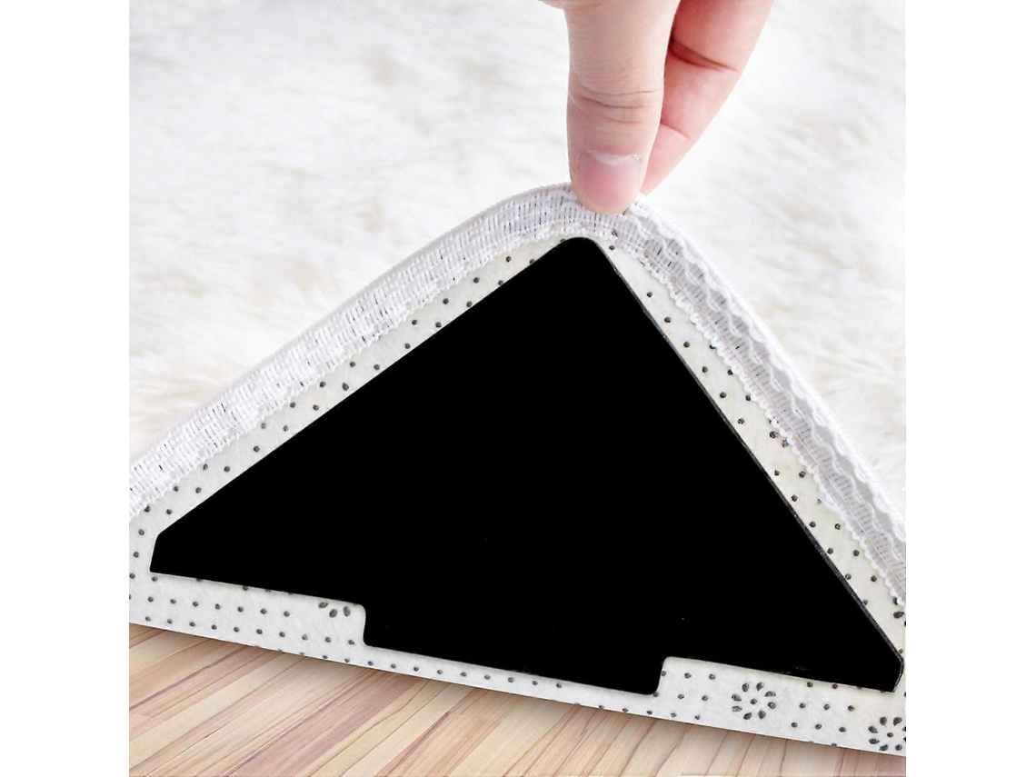 Rebe cinta de Alfombra, 10 Piezas de Paro Antideslizante Doble Cara Reutilizable Lavable para Pisos de Madera, Baldosas Y Alfombras (negro)