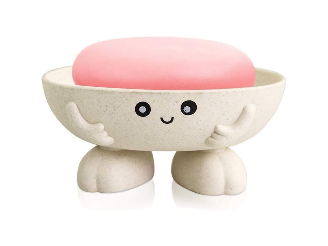 2026 portavasos de Jabón, Platos de Jabón Bonitos para Niños, Portajabón Creativo para Baño Cocina Beige