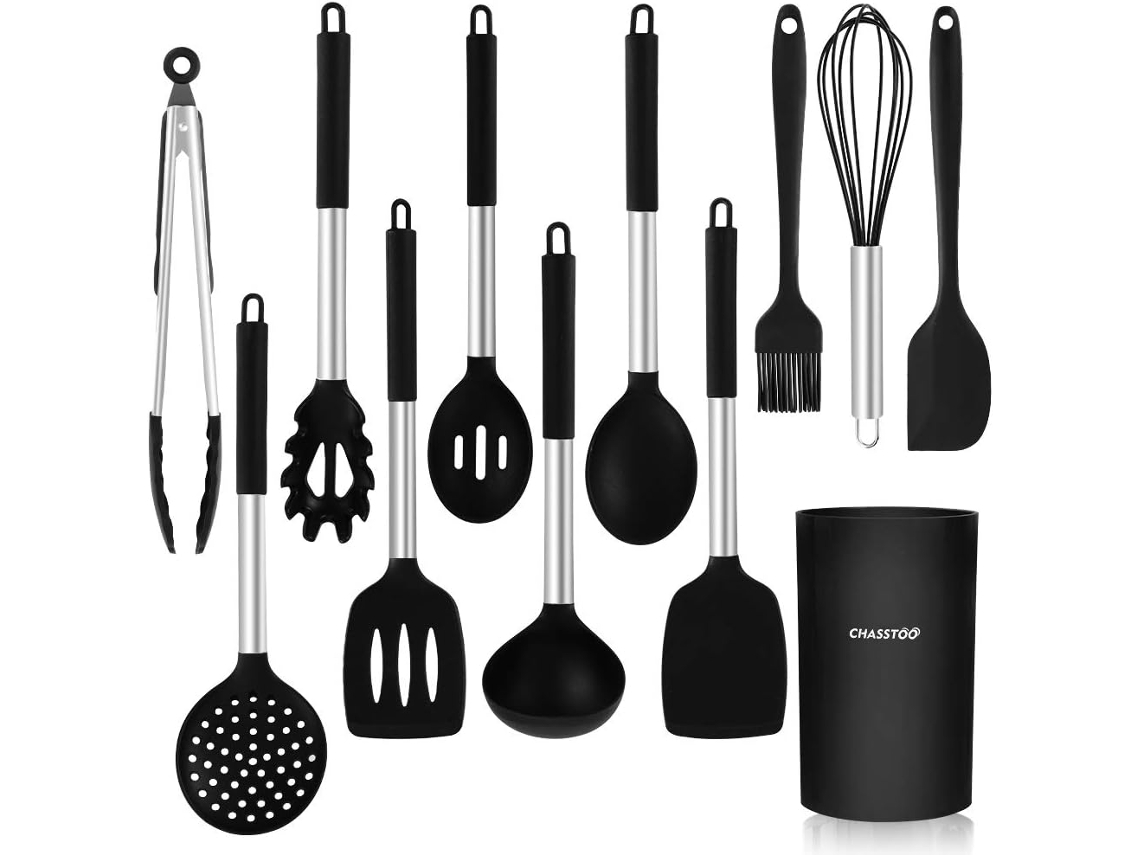 Utensílios De Cozinha De Silicone, Conjunto De 12 Peças Resistentes Ao Calor Yde Aquaforge