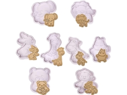 Conjunto de 8 Moldes de Animales, Cortadores de Galletas Infantiles, Moldes Diy para Hornear Pasteles (animales)