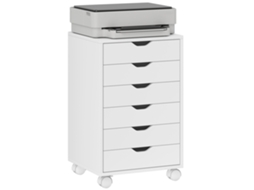 Bloco de Gavetas Melamina de Madeira Cor Branco 40x35x63 cm Homcom