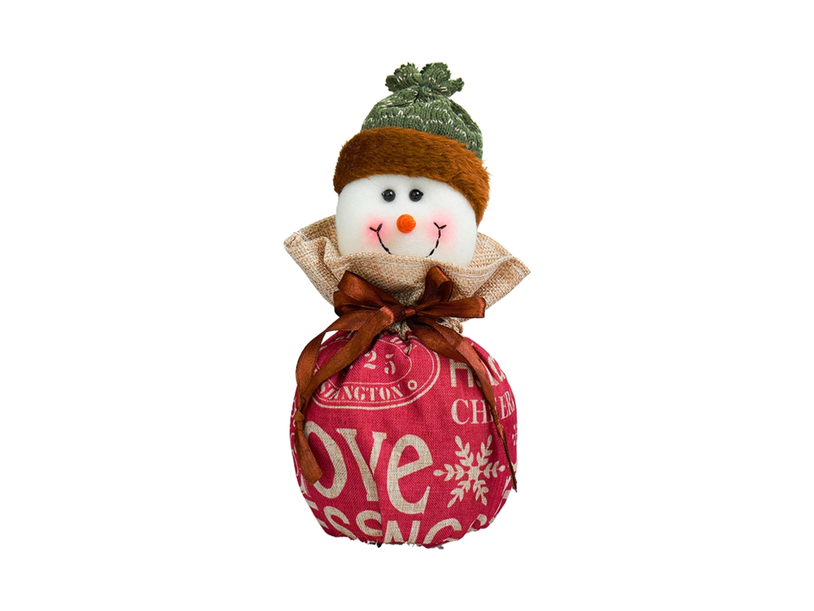 Bolsa De Maçã De Natal Com Boneco De Neve Letra Portátil