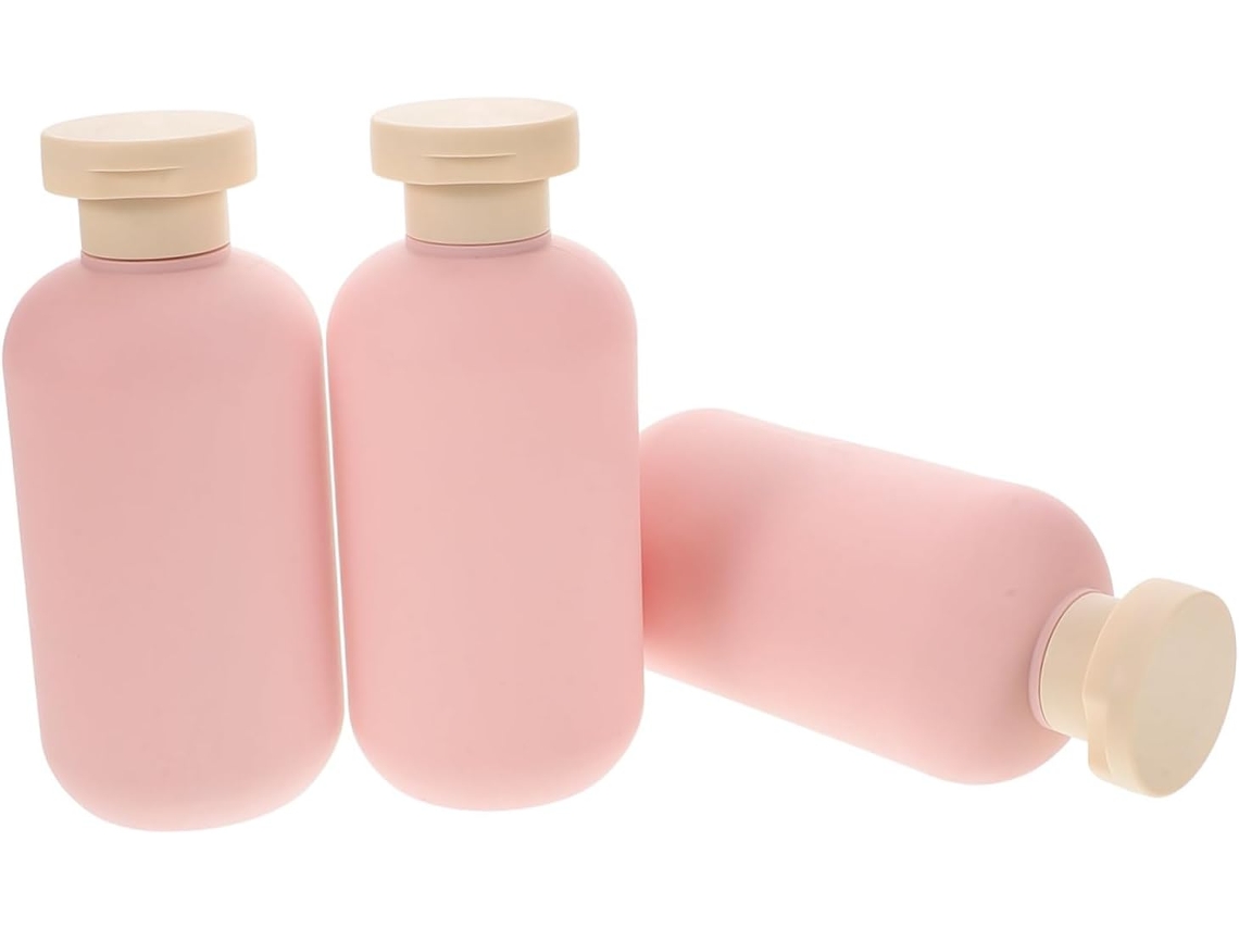 Conjunto de 3 frascos GOKOCO, para shampoo e loção, rosa
