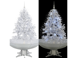 Vidaxl Árvore De Natal C/ Neve Base Formato Guarda-chuva 140 Cm Branco